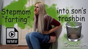 Stepmom farting into step-son's trashbin WMV