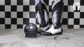 Radio clock under Cowgirl Boots floor view