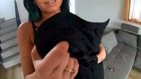 Blow job, fuck and playing with my impotent husban friend while wearing down jackets