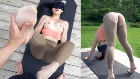 Fit Chinese yoga teacher gets fucked and cums in mouth POV
