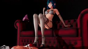 Genshin Impact Yelan Footjob Hentai Mmd 3D Blue Hair Color Edit Smixix