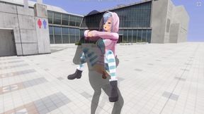 3D HENTAI Cute girlfriend fucks on the roof of the mall