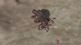 &nbsp;black girl fucked hard by a huge black cock outdoor on a wild island