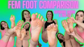 Ziva Fey - Fem Foot Comparison With Katherine Greene