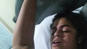 the cheating slut wife was so horny waiting for me but fucked my lil stepbrother while i'm not at home