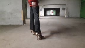 posing in the garage