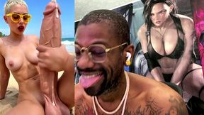 jerking off thicc girl cock until she cums, ai generated