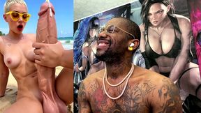 jerking off thicc girl cock until she cums, ai generated