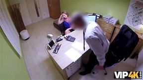 VIP4K Inexperienced girl passes sexual casting in credit agency