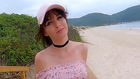 Squirting On Public Beach And Dripping Anal Creampie ! Stepsister & Honey Play Box