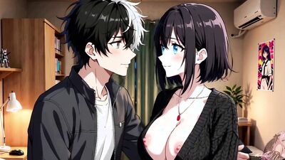 Ren hooks up with every girl in this cartoon hentai porn, with busty cartoon babes getting cumshot!