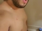Sexy hot chubby country boy in the shower