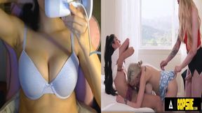 His cheating wife gets a huge trans dick stuffed in her while she reacts