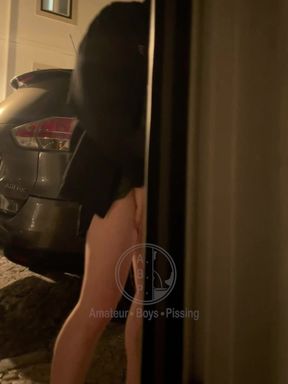 I Caught This Boy Peeing in Front of My Window, so I Approached, Opened It and Filmed Him as He Had Lifted His Shorts, Sticked H