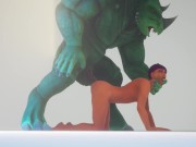 Muscular Furry alien fucked young nerd