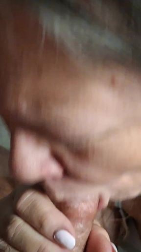 I shoot a big thick load all over me moth and body with cum dripping from her mouth   Clip 1