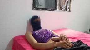 young man gets aroused by lying on mother-in-law s bed and masturbating