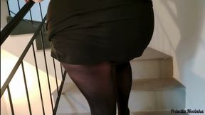 My Stepmother Climbing the Stairs of a Monte Rei Friends' Cellar with Transparent Pants.