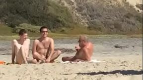 Guys caught jerking at nude beach