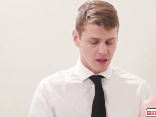 Breasty tranny boss puts anal banging her PA on her todo list