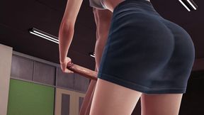 Rule34 Hentai Sexy Japanese Teacher Reina - Handjob for Big Dick, Sloppy Blowjob with Swallowing Moans, and Glory Hole Cumshot