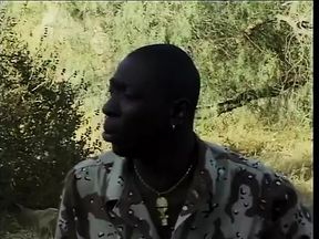 Black dude filling black babe with mutant cock