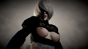 sex with 2b in a bdsm sex show in pov - nier automata