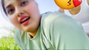 Desi Village Girl Fucking in outdoor with her boyfriend,In jungle Big boobs Beautiful girl fuck