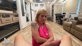 Hot Blonde Stepmom Gets Creampie in Ripped Yoga Pants - Jane Cane