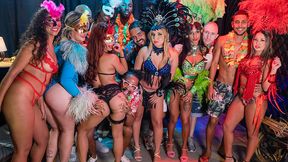 Sizzling hot butt sex samba fuck party with big black cock