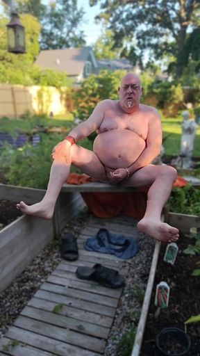 Enjoying My Backyard - Naked!