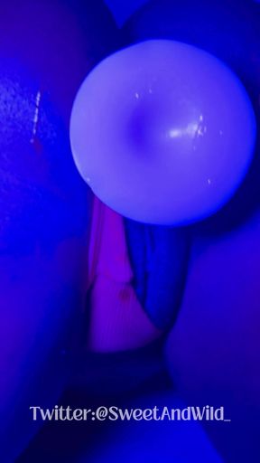 Ebony Goddess Leaking: Neon Thong &amp; Dildo Squirt