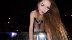 Horny Redhead Stripper Myra Moans Knows How to Work on Cock