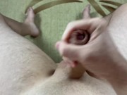 Masturbation in the morning on a chair