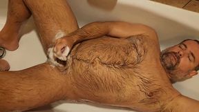 Stepdaddy Pisses And Cums In A Hotel Shower