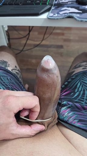 Cum in a Condom