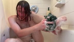 Scrubbing my feet and the rest of my figure