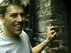 Amateur dudes enjoy some dirty glory hole fucking in public toilets
