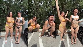 dani valentina + josie jaxxon peeing outside