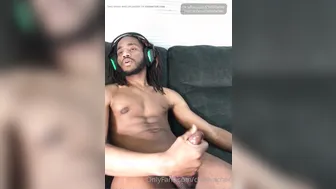 Black bear daddy strokes his big cock to a solo cumshot