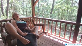 Outdoor Porch Swinging Blow Job and Pussy Licking with Ginger MILF Wife With Long Braided Hair