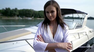 Tina Kay indulges in foot fetish play before mounting her lover on a sunlit boat
