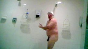 Hot Step dad showering at work