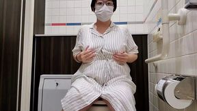 Married woman jerks off in shop restroom &mdash;  stifling moans to stay hidden