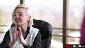 Bitchy boss Kenzie Taylor fucks big ass Victoria Voxxx and Spencer Bradley