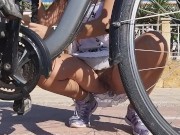 Positive vibes WITHOUT PANTIES on Bike Trail # PUBLIC FLASHING in Zone of Joy n Relaxation