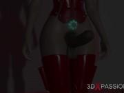 Earth orbit - a sex journey. Sex in space station! 3d dickgirl plays with a cute