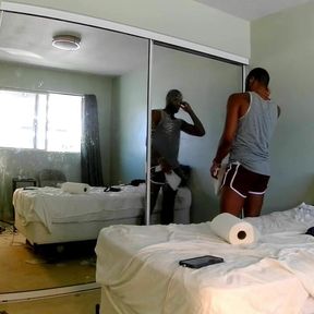 Cleaning the Mirror Nude!