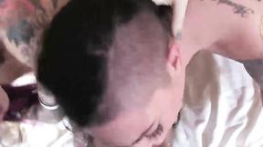 ”Lustful brunette punk girls stuffed in the booty & facialized”