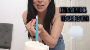 Extinguishing the flame of my cake with farts